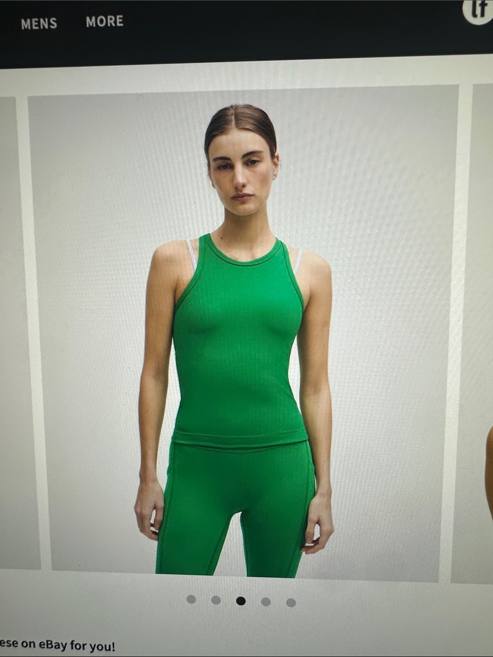 lululemon athletica Green Ribbed Tank Top